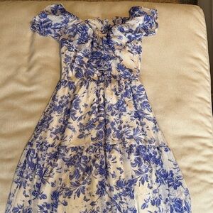 Lucy Paris Blue and White Floral Dress